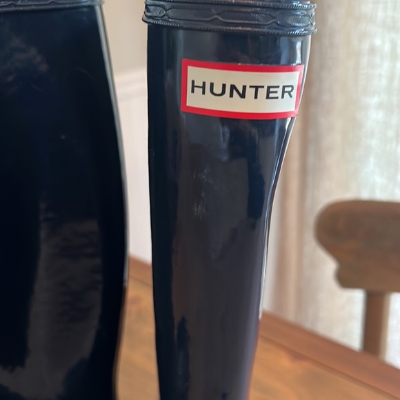 Hunter Navy Blue size 7 tall boots. Worn twice - Picture 2 of 6
